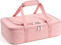 Insulated Casserole Carrier - Portable Casserole Carrier for Hot or Cold Food, Lasagna Holder for Parties,Picnic,Cookouts,Traveling - Fits 9" x 13" Baking Dish (Pink)