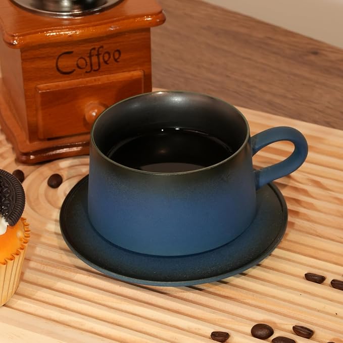 Ceramic Mug Set of 2, Coffee Mugs with Handle, 7.4 OZ Coffee Cups for Mother's Day,Thanksgiving Day, Gift for women, Dishwasher and Microwave Cups