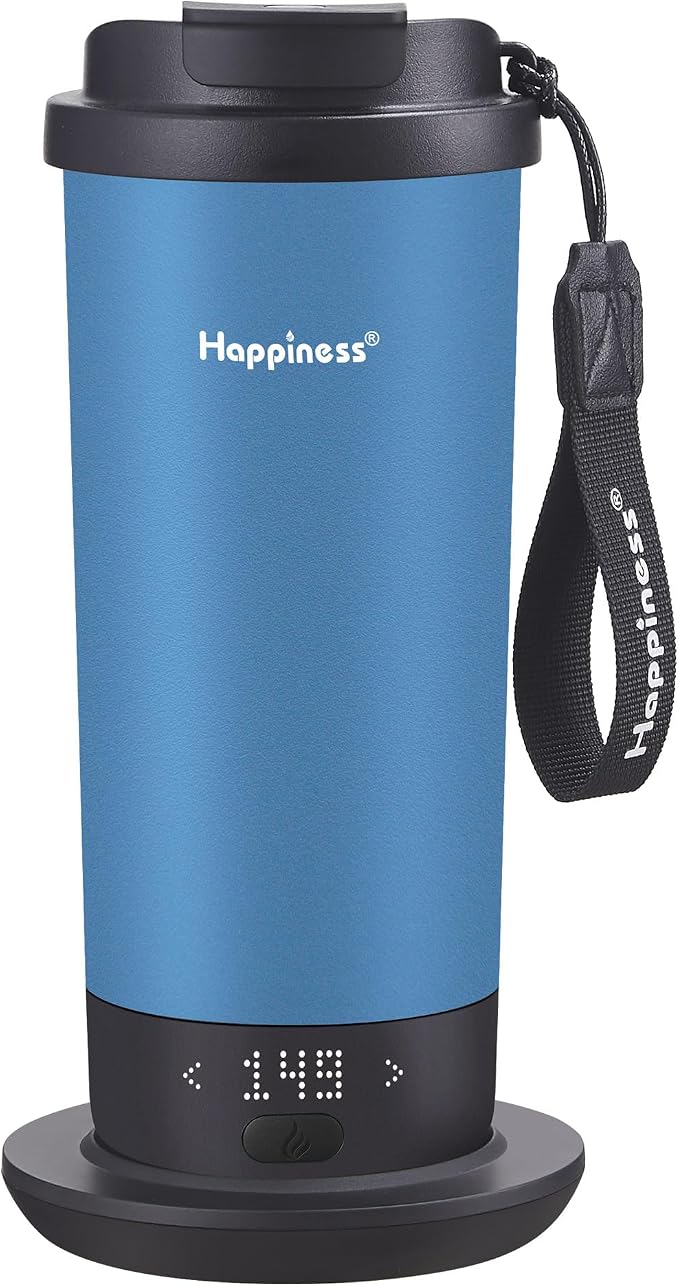 Happiness Self-Heating Travel Mug 20oz,Smart Rechargeable Electric Temperature Control Heated Coffee Cup