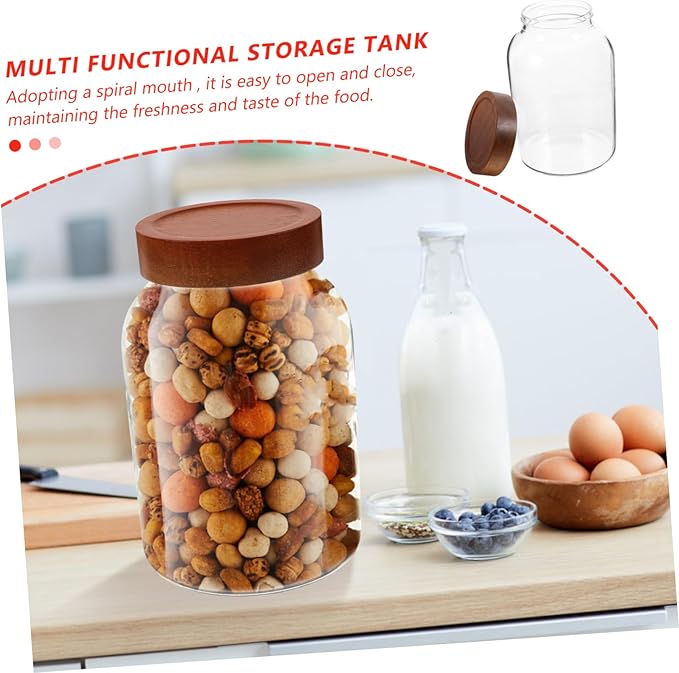 High Borosilicate Glass Sealed Jar Airtight Storage for Coffee Tea Condiments Meal Prep Jars Lids