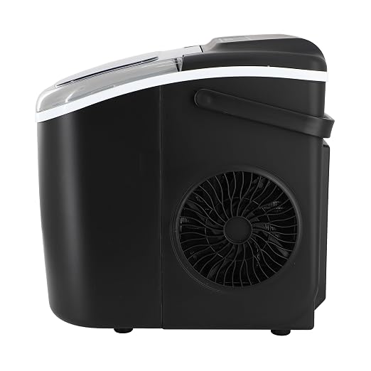 MegaChef 26 Pound Countertop Bullet Ice Maker, Basket and Scooper, Countertop Ice Machine, Easy-Carry Portable Ice (Black)