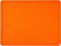 Silicone Drying Mat & Heat Resistant Mat for Kitchen Counter, Non-Slip Dishwasher Safe, Raised Edge for Dishes Bottles Sink (25.5x17.7in, Orange)