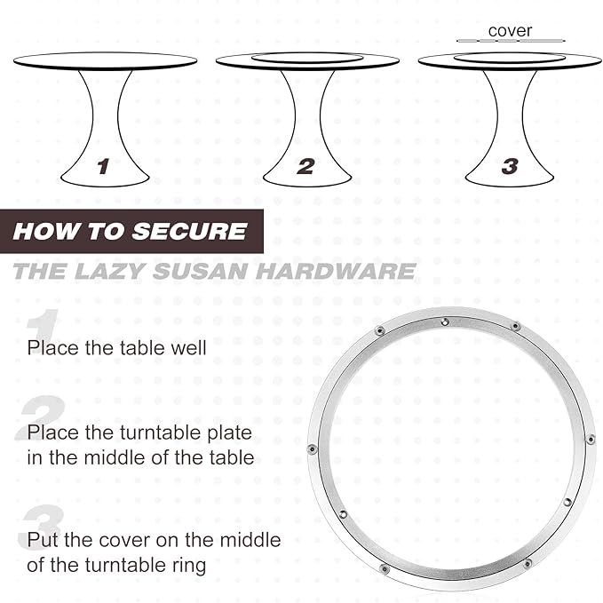 JaGely 2 Pack 14 Inch Lazy Susan Hardware Aluminum Alloy Turntable Rotating Hardware Heavy Duty Lazy Susan Bearing Ring Mechanism for Kitchen Dinning Table