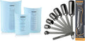 Deiss PRO 3 Piece Silicone Measuring Cup Set and Deiss PRO Heavy Duty Stainless Steel Measuring Spoons