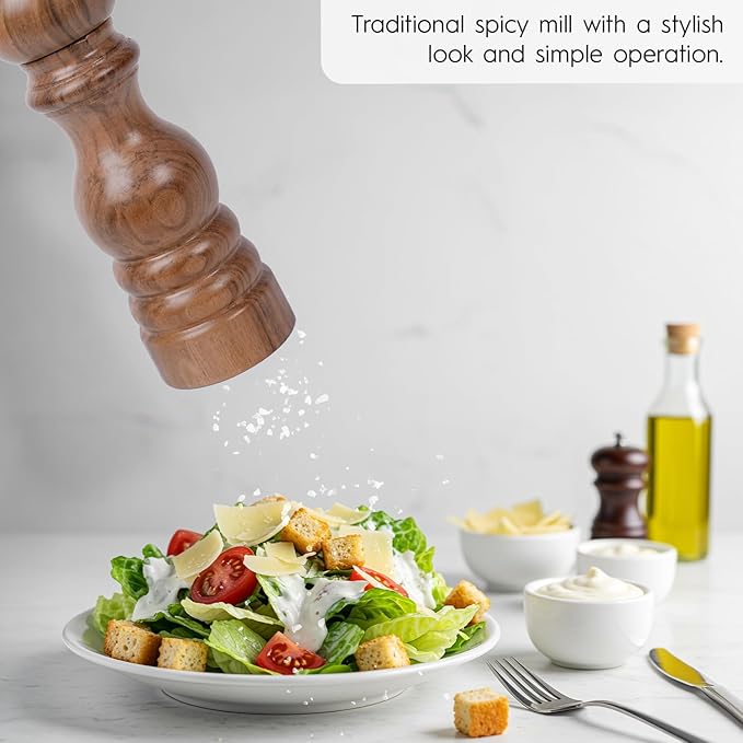 Walnut Color Wooden BlackPepper Hand Mill 18 cm-7.08 inch (Walnut)
