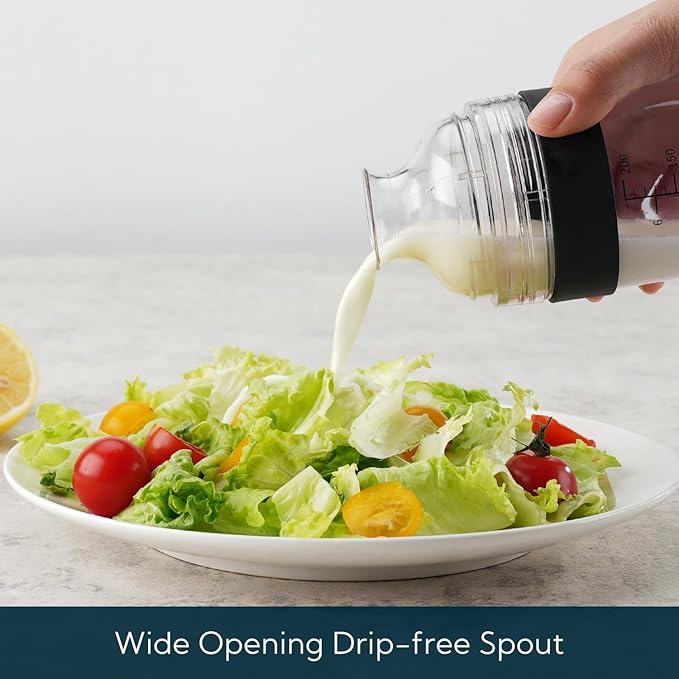 KITCHENDAO Precision Pour Glass Oil Dispenser and 2 in 1 Salad Dressing Shaker Container
