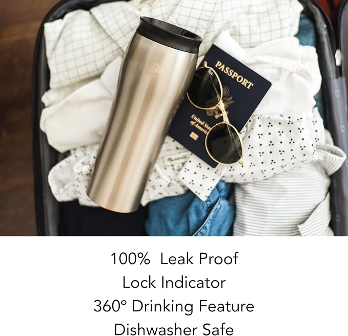 Mighty Mug | The Untippable Mug | Grips When Hit, Lifts for Sips | Insulated Stainless Steel Tumbler | Cupholder Friendly | Gifts for Women Men All | Leakproof | 4 Hour Hot / 24 Cold | 12oz | Lipstick