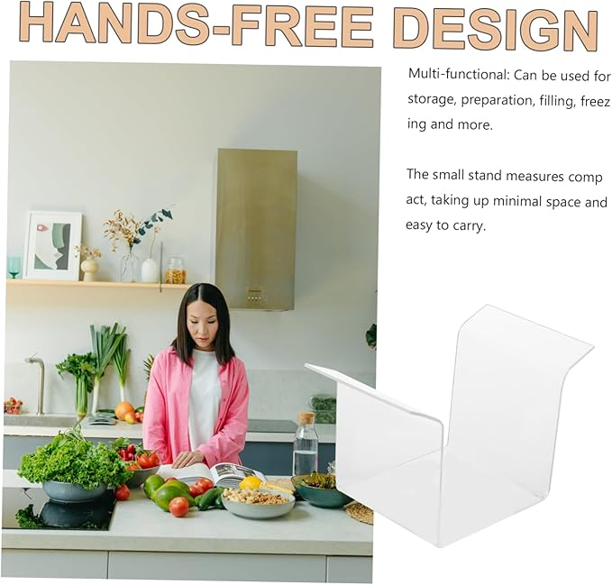 Bag Holder Stand for Food Prep Storage Multi-functional Freezer Bag Holder Stand Stable Design for Easy Filling and Pouring Compact and Convenient Kitchen Organizer