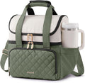 LOVEVOOK Insulated Lunch Bag For Women,X Large Double Deck Adult Lunch Box,Teacher Lunch Tote Bag With Cup Holder,Leakproof Cooler Bag With Adjustable Shoulder Strap For Work Picnic Beach,Larger 24L
