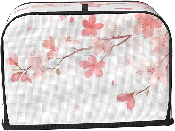 Toaster Cover 2 Slice Pastel Flower Cherry Blossom Kitchen Small Appliance Covers with Pockets Dust and Fingerprint Protection