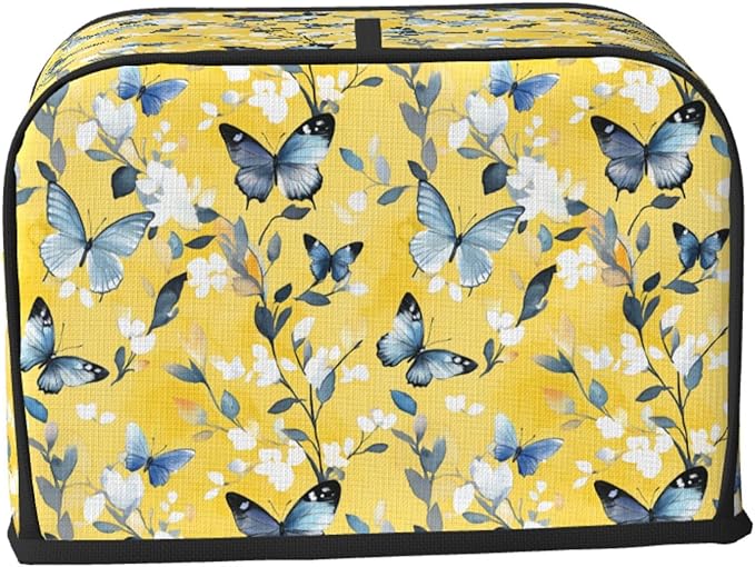 Toaster Cover 2 Slice Watercolor Pastel Butterfly Flower Kitchen Small Appliance Covers with Pockets Dust and Fingerprint Protection