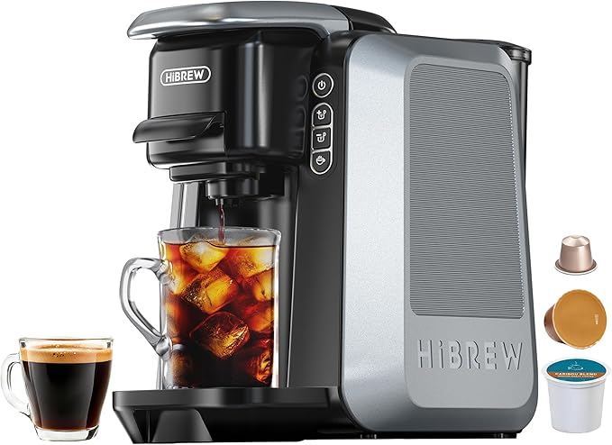 HIBREW H6 6-in-1 Pod Coffee Maker, Express Capsule Espresso Machine, compatible with Kcup*/Nes*/DG*/Espresso Powder. Suitable for Hotels, Homes, and Offices.