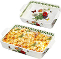 ACMLIFE Ceramic Casserole Dish Set, Ceramic Baking Dish for Oven, Casserole Dish Bakeware Set, Casserole Dishes for Oven, Lasagna Pan, Large Baking Dishes with Handles, Microwave, Dishwasher Safe, Gift Packaging Floral 2 Pcs Set(13"x8"+10.3"x6.3") (Bea...