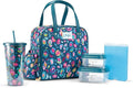 Fit & Fresh Lunch Bag For Women, Insulated Womens Lunch Bag For Work, Leakproof & Stain-Resistant Large Lunch Box For Women With Containers, Tumbler and Ice Pack, Zipper Closure Wichita Bag Leopard