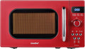 COMFEE' Retro Small Microwave Oven With Compact Size, 9 Preset Menus, Position-Memory Turntable, Mute Function, Countertop Microwave Perfect For Small Spaces, 0.7 Cu Ft/700W, Red, AM720C2RA-R