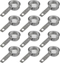 1/4 Cup Stainless Steel Measuring Cup | Sturdy Metal 60 ml | 60 cc | 2 oz | Single Cup for Wet and Dry Ingredients | Great for use as 1/4 Cup Dog Food Scoop - 12 PK