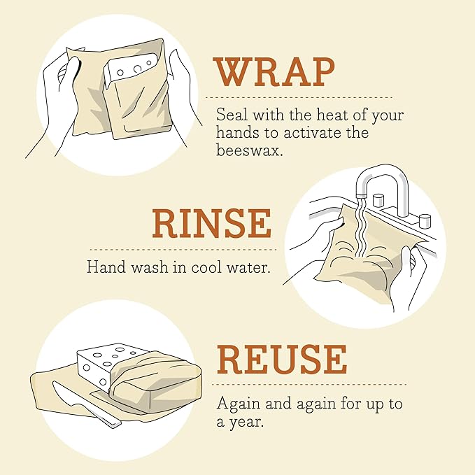 Bee's Wrap Beeswax Wraps for Bread - Beeswax Bread Wrap for Sourdough & Bread Storage - Plastic Free Made in USA Reusable Natural Food Wrap - Garden Party