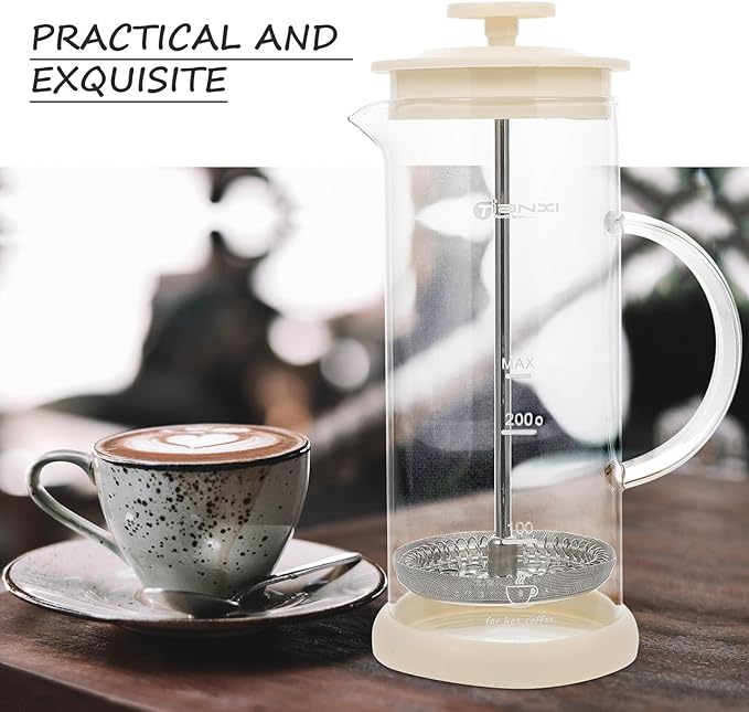 Garneck Manual Milk Frother Handheld Milk Foamer Pitcher – Stainless Steel Coffee Frothing Tool for Cappuccino Latte Hot Chocolate Home Kitchen Use
