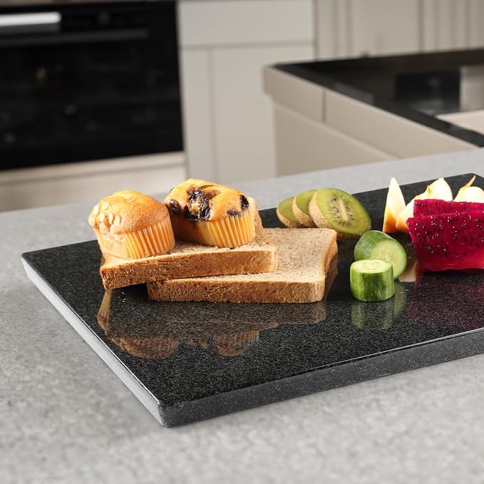 Koville African Natural Granite Cutting Board for Kitchen, 16x12inch Large Hand Crafted Stone Cutting Board for Cheese, Charcuterie, Pastry Board - Wedding Gift, House Warming Gift