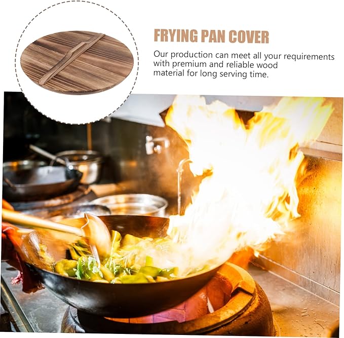 1Pc Wooden Pot Lid for Household Use Cooking Pot Cover for Kitchen Splicing Design for Enhanced Protection for Frying Pans and Cooking Pots