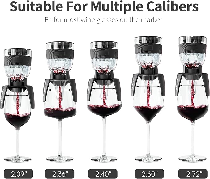 Ourokhome Wine Aerator Pourer - Decanter Spout, Premium Decanter for Red Wine，Designed for All Glasses, Improve Flavor, Enhance Bouquet Aerating Pourer (Black)