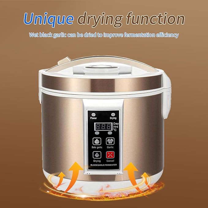 6L Black Garlic Fermenter Full Automatic Intelligent Control Garlics Maker Multi Clove Garlic Cooker 110V with adjustable time and drying function