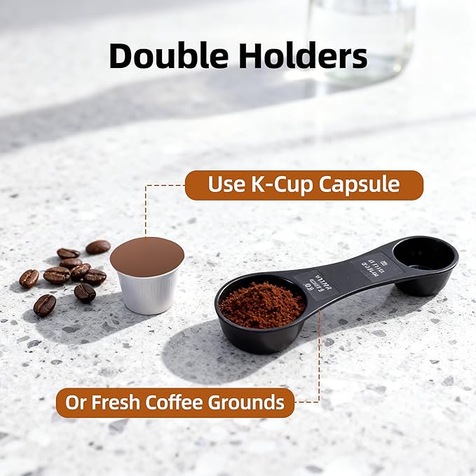 Morpilot 2-in-1 Capsule & Ground Coffee Maker Compatible with K-Cup coffee machine, 700 ml Water Tank, Digital Display, 4 Temperature Settings, Keep Warm, Reusable Filter, Compact Countertop Brewer