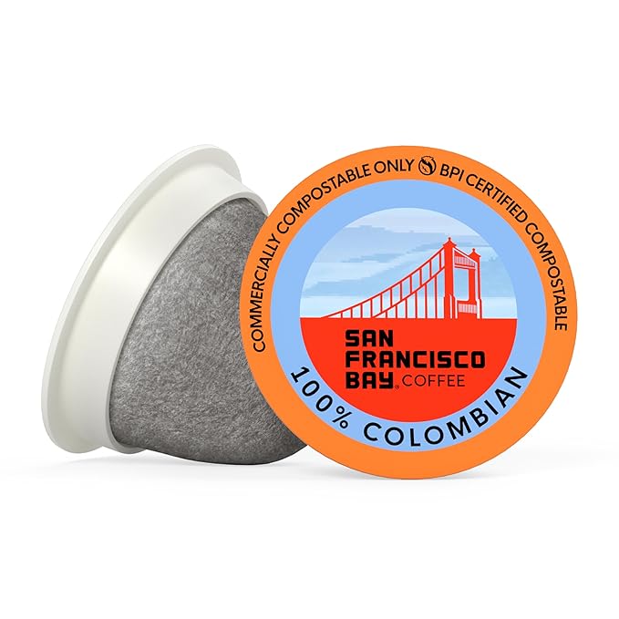 San Francisco Bay K-Cup Coffee Pods, 100% Colombian (120 ct), Medium Roast, Commercially Compostable Single-Serve Coffee Pods