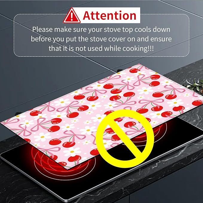 Decorative Electric Stove Top Covers, Heat Resistant Silicone Stove Cover Mat, Stove Top Protectors for Electric Flat Glass Stoves, Adds Extra Counter Space for Small Kitchens and Apartments