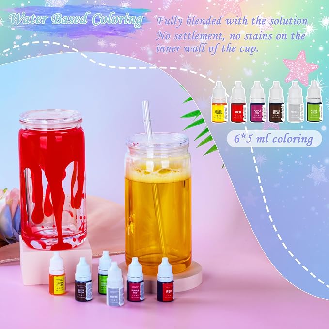 8 Pack 16 Oz Acrylic Snow Globe Tumbler Diy Starter Kit, Double Wall Plastic Pre-Drilled Snowglobe Tumbler Supplies Craft Tool Set