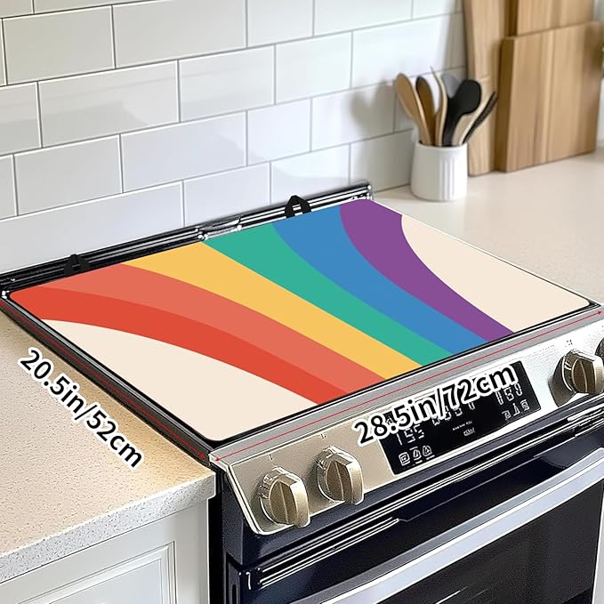 Decorative Electric Stove Top Covers, Heat Resistant Silicone Stove Cover Mat, Stove Top Protectors for Electric Flat Glass Stoves, Adds Extra Counter Space for Small Kitchens and Apartments