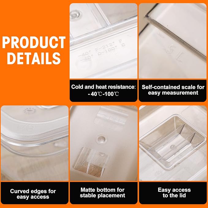 Sieral 1/6 Size Clear Food Prep Containers with Lids - Durable Polycarbonate Salad Bar Food Storage Pans for Commercial Kitchen, Restaurant, and Buffet Use
