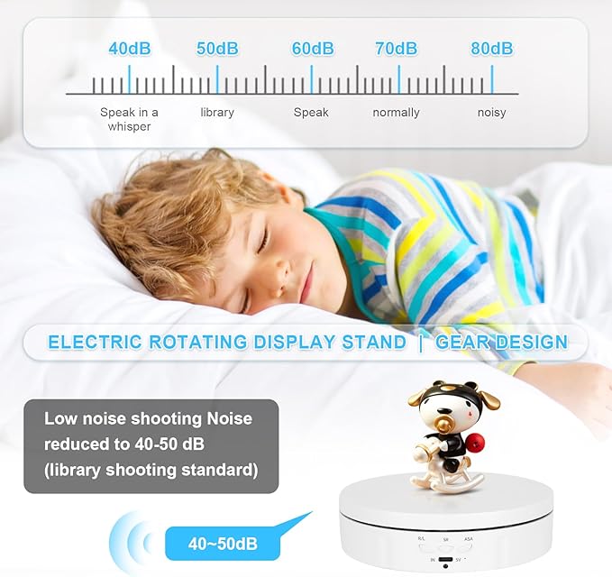 Remote Motorized Rotating Display Stand, Electric Rotating Platform with 5.74/7.08/8.66in Replacement Covers, 3 in 1 Turntable with Rechargeable Battery for Live Streaming Video Shoot Photography