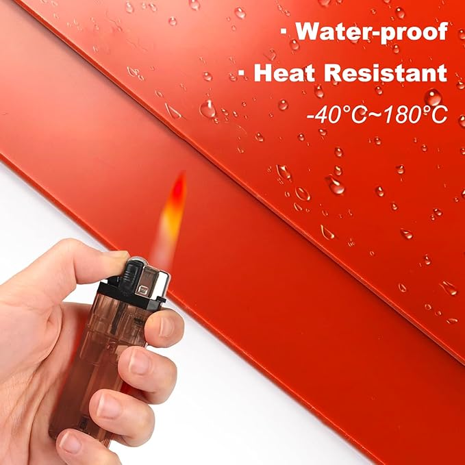 Red Silicone Rubber Sheet Silicone Mat Extra Large Mats for Crafts Jewelry Casting Resin Moulds DIY Gaskets and Seals 500x500x5mm