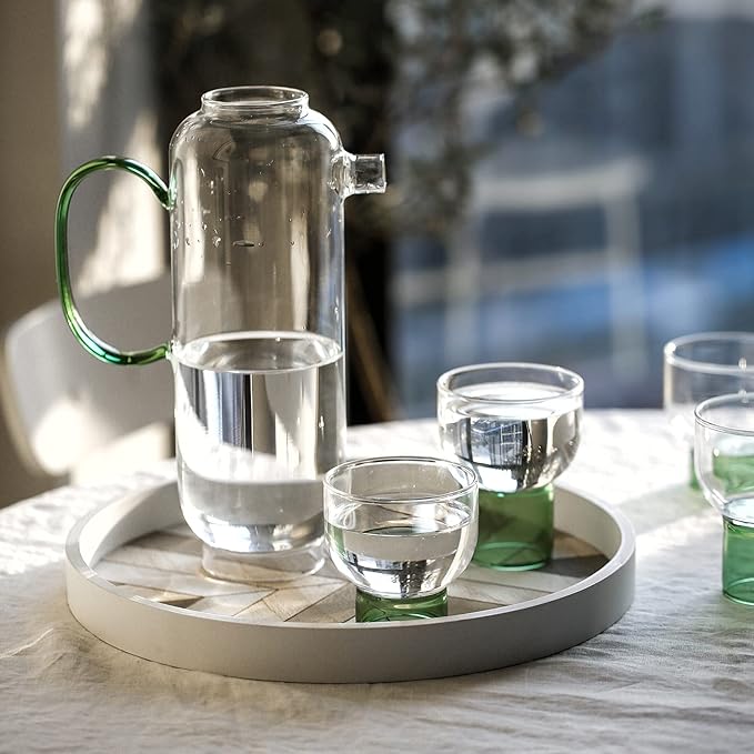 GRFIT Creative Glass Pitcher Large Capacity Cold Water Jug with Handle Large Capacity Teapot Large Capacity for Home, Restaurant, Coffee Shop Water Pitcher (Color : Clear)