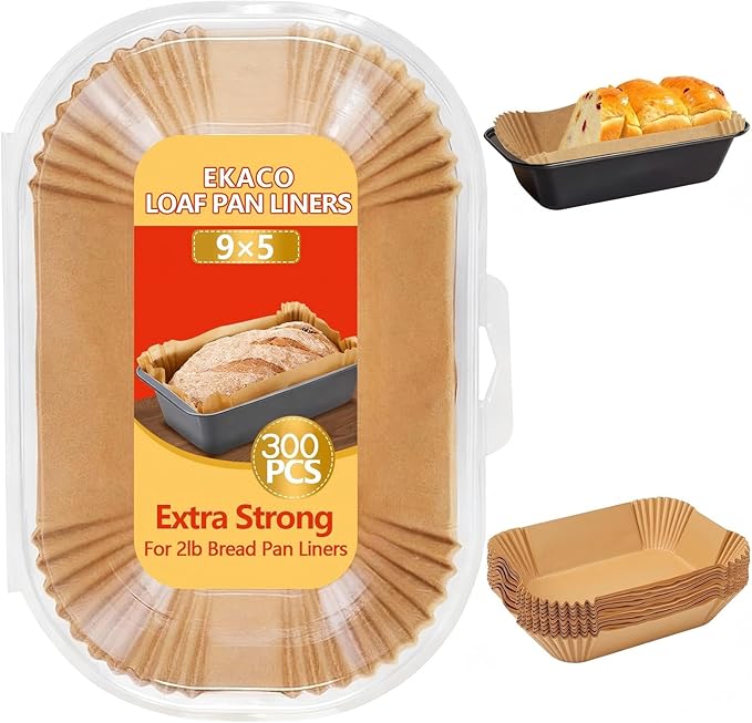 300 PCS Loaf Pan Liners, 9x5 Inch Loaf Pan Liners Baking Bread, Non-Stick Pre-Formed Parchment Paper for Bread Pan, Ideal Disposable Loaf Breads Liners