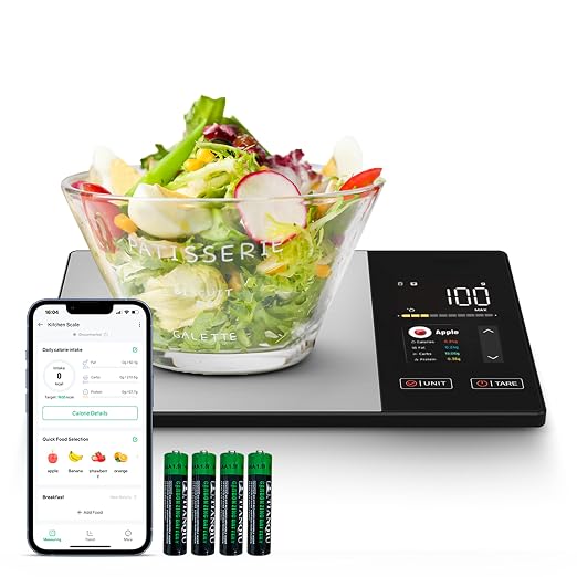 Smart Nutrition Food Scale with App, Color TFT Display for Calorie & Macro Tracking, Tracks 24 Nutrients, 1g/0.1oz Precision, 11lb/5kg Digital Kitchen Scale for Weight Loss, Keto & Meal Prep