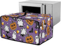 Air Fryer Toaster Oven Cover with Side Pockets, Protective Electrical Appliance Cover Kitchen Countertop Accessories, L, Ghost Pumpkin Bat Candy Violet Halloween Decor