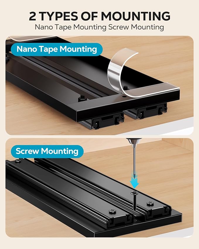 Nieifi Spice Rack Organizer for Cabinet, Vertical Spice Rack Pull Out, Easy to Install, Metal, 8.5''Wx10.35''Dx8.4''H, 2 Pack, 2 Tiers(Black)