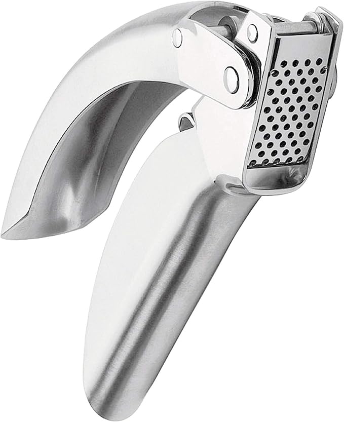 Kuhn Rikon Epicurean Garlic Press, Stainless Steel and Kuhn Rikon Original Swiss Peeler 3-Pack