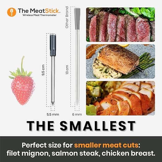 MeatStick WiFi Pro Set | 2-Probe Package | Smart Wireless Meat Thermometer | Unlimited Range Digital Food Probe with Bluetooth | for Smoking, Grilling, BBQ, Air Fryer, Deep Frying, Oven, Rotisserie