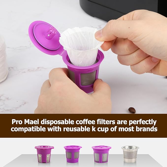 Pro Mael 360 Count Disposable K Cup Filters, Coffee Filter Paper for Keurig Brewers Single Serve 1.0 and 2.0, Use with Reusable K Cup Pods (White)