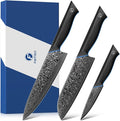 3PCS Kitchen Knife Set, Ultra Sharpe Chef Knife Set Forged of 67-Layer Japanese Damascus Steel, Premium Knives Set Professional Sharp Knives Set with G10 Handle