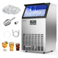 VEVOR Commercial Ice Maker Machine, 130 lbs/24h with 26 lbs Storage Capacity, Moon-Shaped Ice，Built-in/Freestanding/Under Counter, Ice Maker with LED Display & Self-Cleaning, for Home Bar Restaurant