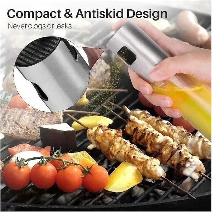 Glass Oil Sprayer Cooking Spray Mister Fit For Salad BBQ Kitchen Baking Empty Vinegar Bottle(Rose Gold-2PCS)