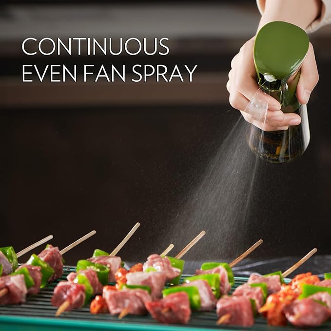 FLAIROSOL OLIVIA Oil Sprayer for Cooking, 130ML & 200ML Glass Oil Sprayer - Clear Bottle and Green Bottle