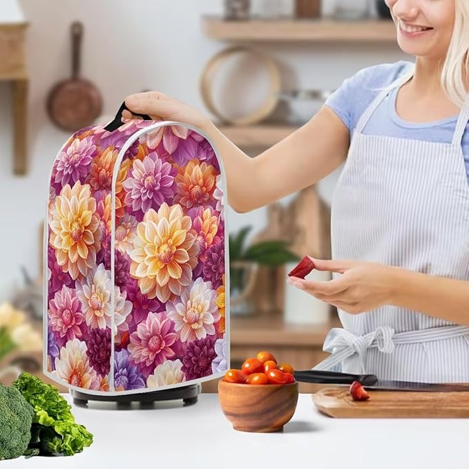 Bright Floral Blender Dust Cover Toaster Cover Boho Mandala Floral 2 Slice Washable Kitchen Small Appliance Cover
