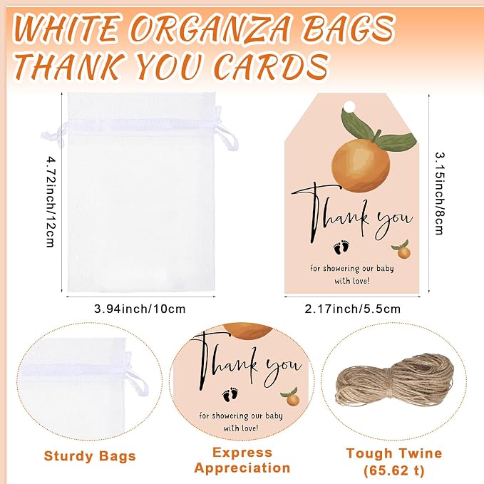 Pickmesh 25 Sets Little Cutie Baby Shower Shot Glasses for Guests Include Little Cutie Is on The Way Acrylic Shot Glasses Oranges Cards Bags for Gender Reveal Orange Theme Tangerine Party Supplies