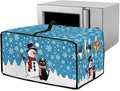 Microwave Oven Cover Air Fryer Toaster Oven Dust Cover, Stain-resistant Small Electric Appliance Protector, L, Snowman Black Cat Snowflake Blue Christmas Decorations