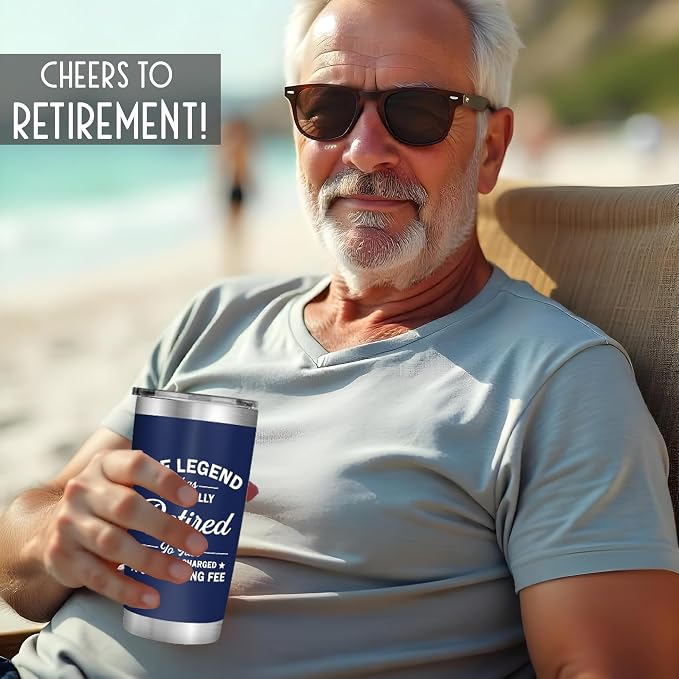 Retirement Gifts for Men - The Legend Has Retired - Retired Tumbler for Dad, Him, Man, Boyfriend, Husband - 20 Oz Tumbler Best Gift for Retirement Men, Fathers Day, Birthday, Christmas Gift